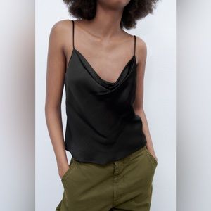 Zara Satin Effect Crop Top